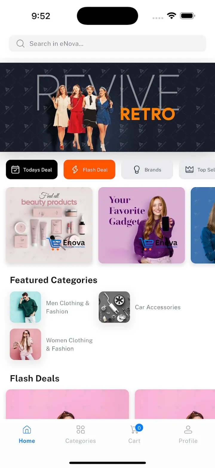 Discover products, shortcuts and featured categories.