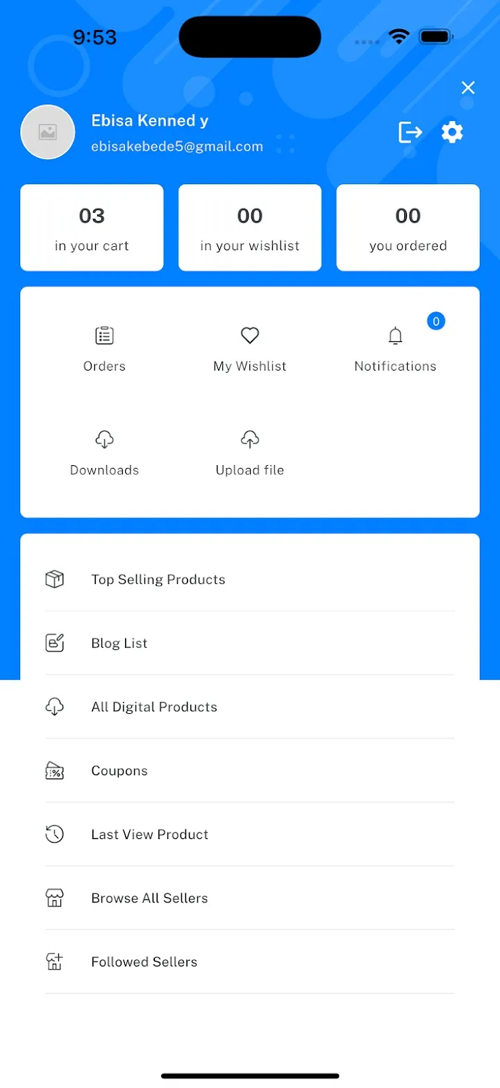 Manage your marketplace account and orders.
